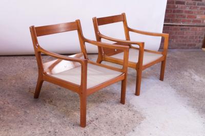 Ole Wanscher Pair of Ole Wanscher for France and Son Senator Chairs in Teak