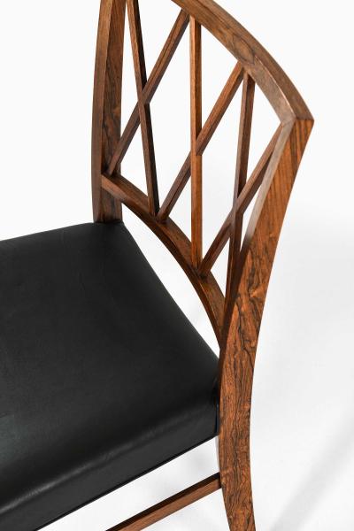 Ole Wanscher Set of 6 Dining Chairs in Leather and Rosewood by Ole Wanscher 1950s