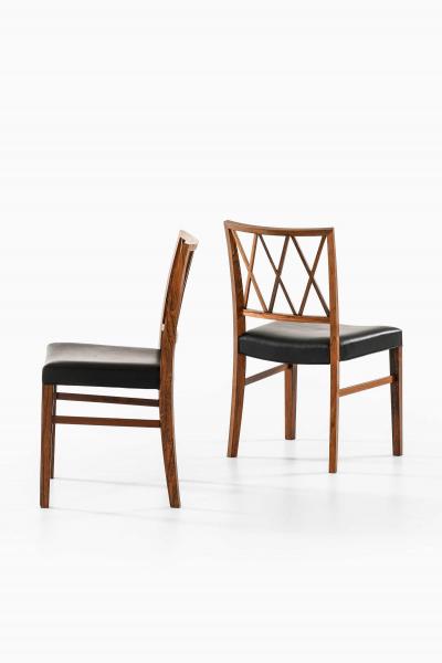 Ole Wanscher Set of 6 Dining Chairs in Leather and Rosewood by Ole Wanscher 1950s