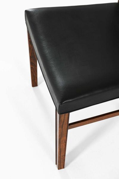 Ole Wanscher Set of 6 Dining Chairs in Leather and Rosewood by Ole Wanscher 1950s