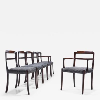 Ole Wanscher Set of Six Ole Wanscher Dining Chairs for A J Iversen Denmark 1960s