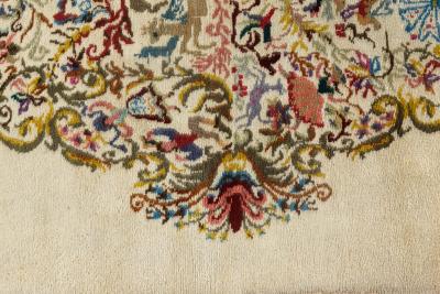 Olga Fisch MID 20TH CENTURY OLGA FISCH CACERIA THE HUNT COLORFUL HANDMADE WOOL CARPET