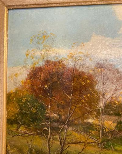 Olive Parker Black Olive Parker Black Signed Oil on Canvas Autumn Landscape Giltwood Gold Frame
