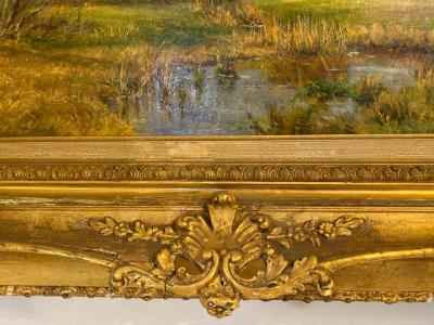 Olive Parker Black Olive Parker Black Signed Oil on Canvas Autumn Landscape Giltwood Gold Frame