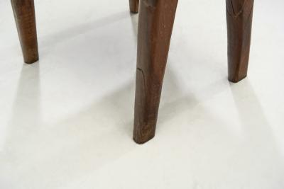 Olive Wood Sculptural High Back French Chairs France 1970s
