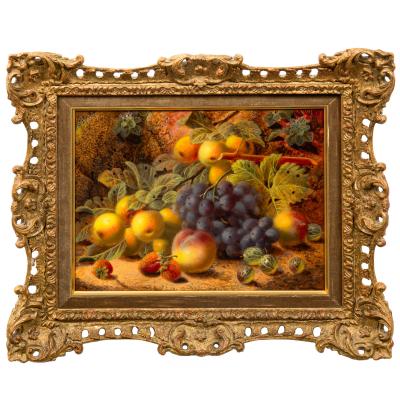 Oliver Clare Still Life of Apples Grapes Gooseberries Pear and Strawberries Oliver Clare