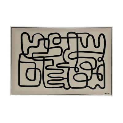 Oliver Gal Abstract Line Art Painting Framed Acrylic Canvas Miami Pop Art