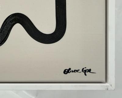 Oliver Gal Abstract Line Art Painting Framed Acrylic Canvas Miami Pop Art