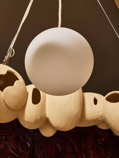 Olivia Cognet Olivia Cognet Antti Lovag Sculptural Ceramic Chandelier