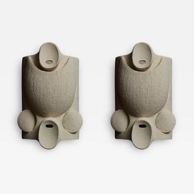 Olivia Cognet Pair of Olivia Cognet Round Ceramic Wall Sconces