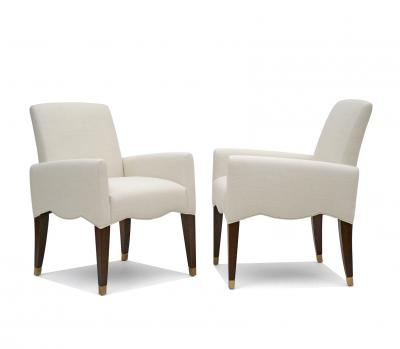 Olivier Gagnere Pair of Upholstered Side Chairs by Olivier Gagnere