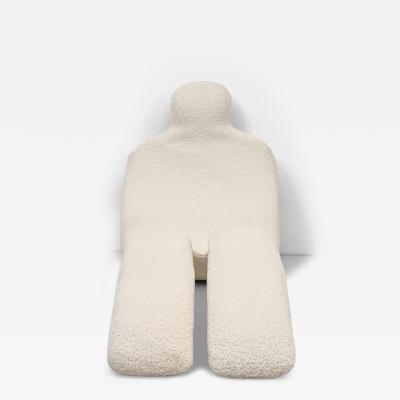 Olivier Mourgue Olivier Mourgue Bouloum Human Form Lounge Chair Ivory Boucle France 1970s