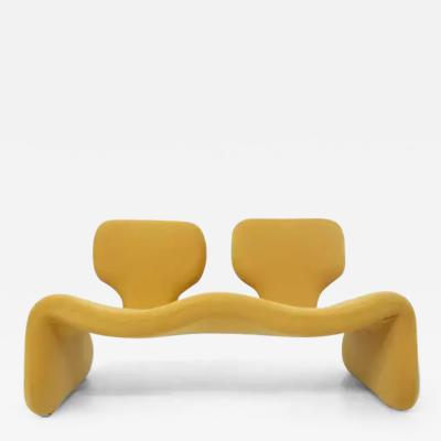 Olivier Mourgue Sofa Djinn Model by Olivier Mourgue in Yellow Fabric