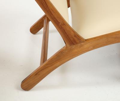 Olivier de Schrijver Olivier De Schrijver Pair of Oak and Leather Chairs Signed Numbered