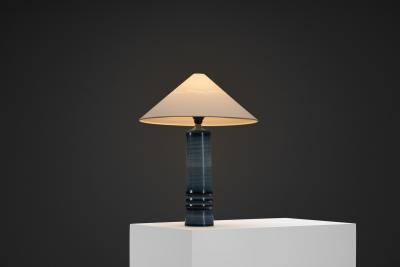 Olle Alberius Blue Glaze Table Lamp by Olle Alberius for R rstrand Second Half of the 20th C