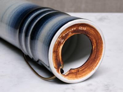 Olle Alberius Olle Alberius Large Gradient Blue Ceramic Table Lamp R rstrand Sweden 1960s