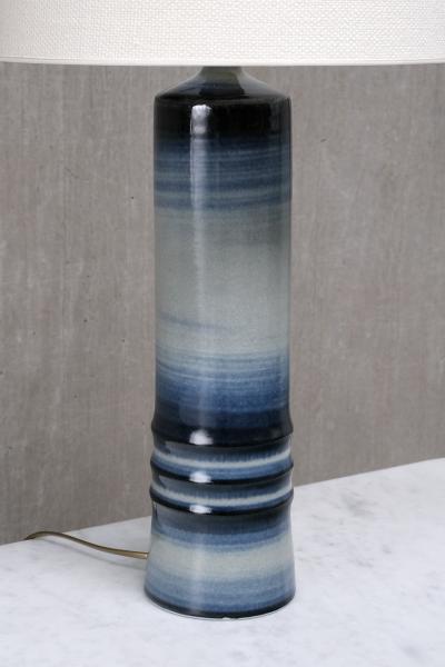 Olle Alberius Olle Alberius Large Gradient Blue Ceramic Table Lamp R rstrand Sweden 1960s