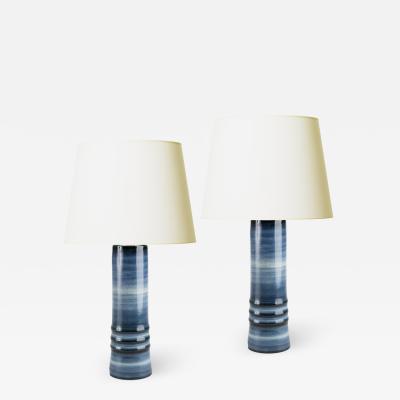 Olle Alberius Pair of Lamps with Blue Ombre Design by Olle Alberius