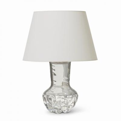 Olle Alberius Pair of Lobed Crystal Table Lamps by Olle Alberius for Orrefors