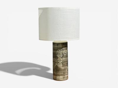 Olle Alberius Table Lamp Grey Stoneware Sweden 1970s