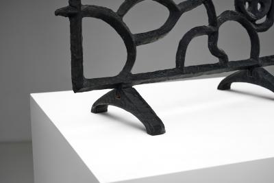 Olle Hermansson Cast Iron Sculptural Firescreen by Olle Hermansson Sweden Mid 20th Century