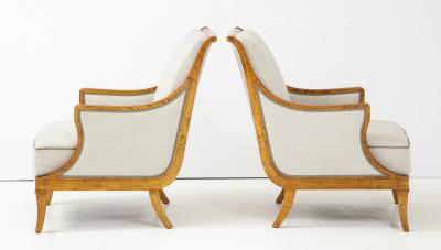 Olof Carl Malmquist Pair of Carl Malmsten Birchwood Armchairs circa 1930s