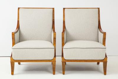 Olof Carl Malmquist Pair of Carl Malmsten Birchwood Armchairs circa 1930s