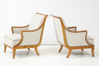 Olof Carl Malmquist Pair of Carl Malmsten Birchwood Armchairs circa 1930s
