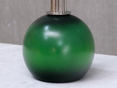 Olof Heijke Table Lamp by Olof Heijke Green Lacquered Wood and Nickel Sweden circa 1930s