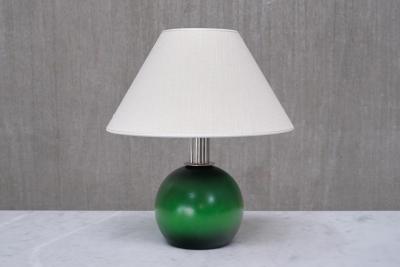 Olof Heijke Table Lamp by Olof Heijke Green Lacquered Wood and Nickel Sweden circa 1930s
