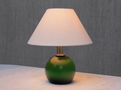 Olof Heijke Table Lamp by Olof Heijke Green Lacquered Wood and Nickel Sweden circa 1930s