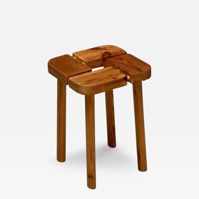 Olof Ottelin Attribution Finnish Mid Century Modern Stool Pine Finland 1950s