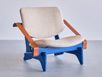 Olof Ottelin Blue Olof Ottelin Jumbo Armchair Keravan Stockmann Finland Late 1950s
