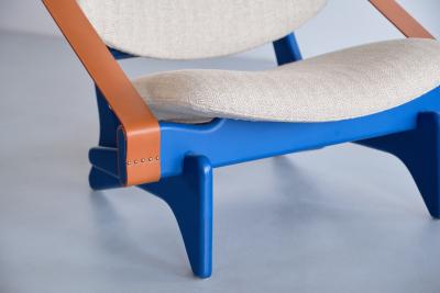 Olof Ottelin Blue Olof Ottelin Jumbo Armchair Keravan Stockmann Finland Late 1950s