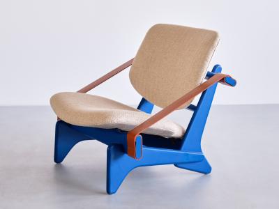 Olof Ottelin Blue Olof Ottelin Jumbo Armchair Keravan Stockmann Finland Late 1950s