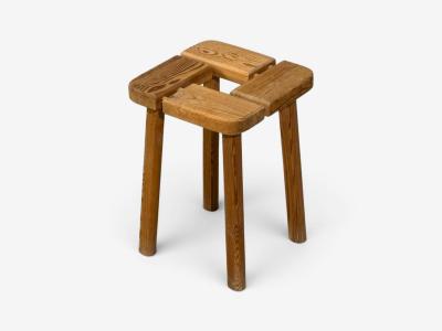 Olof Ottelin attr Finnish Mid Century Modern Stool Pine Finland 1950s