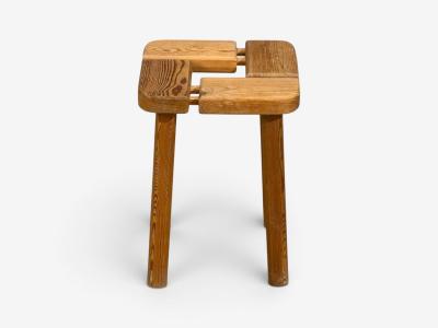 Olof Ottelin attr Finnish Mid Century Modern Stool Pine Finland 1950s