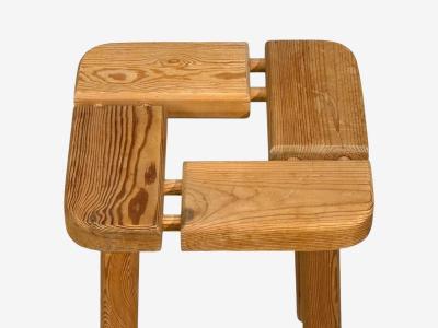 Olof Ottelin attr Finnish Mid Century Modern Stool Pine Finland 1950s