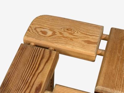 Olof Ottelin attr Finnish Mid Century Modern Stool Pine Finland 1950s