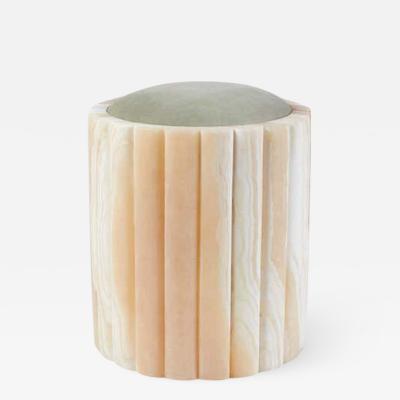 Omar Chakil Marguerite Alabaster Stool Sculpted by Omar Chakil