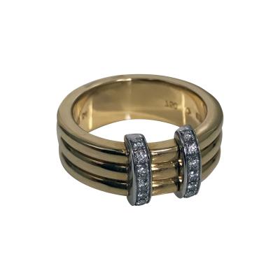 Omega 18K Yellow Gold Three Band Ring French Marks