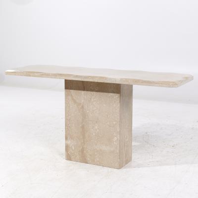Onda Mid Century Beveled Marble Console Table