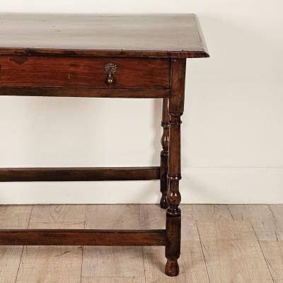 One Drawer Walnut Tavern Table English or American circa 1720