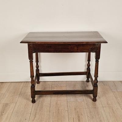 One Drawer Walnut Tavern Table English or American circa 1720