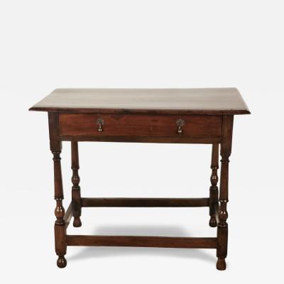 One Drawer Walnut Tavern Table English or American circa 1720