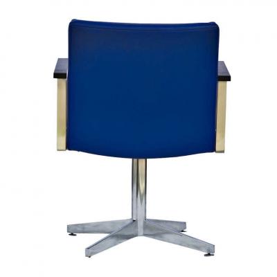 One GF General Fireproofing Side Chair with Polished Aluminum Frame and Base