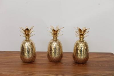 One of Two Huge Brass Pineapple Ice Bucket or Trinket or Candy Box