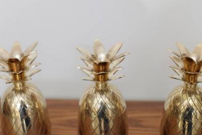 One of Two Huge Brass Pineapple Ice Bucket or Trinket or Candy Box