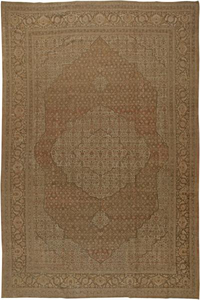 One of a Kind Antique Persian Tabriz Handmade Wool Rug