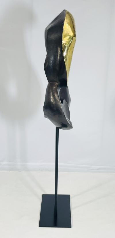 One of a Kind Figurative Floor Sculpture in Solid Brass USA 21st Century
